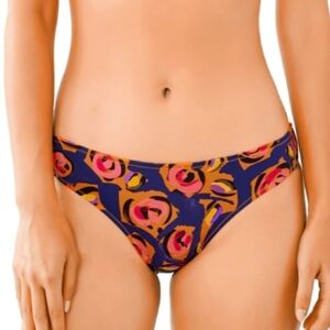 HUIT Unforgettable Reversible Floral Red  Classic Bikini Bottom Size L